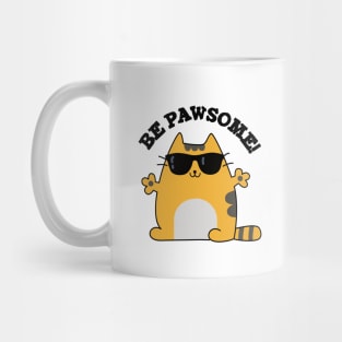 Be Paw-some Cute Awesome Cat Pun Mug